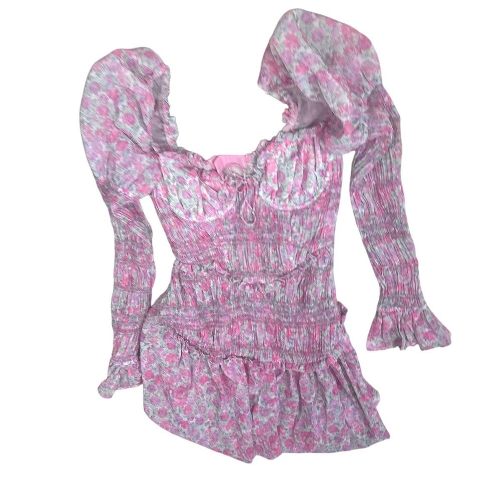 For Love & Lemons Oakley Mini Floral Dress Cottagecore Fairy Small